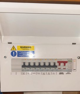 finished consumer unit installation with labelled circuits in County Durham