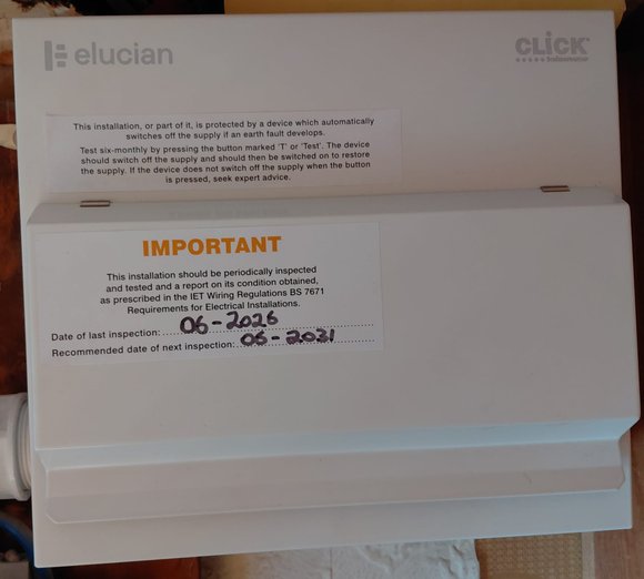 EICR electrical installation condition report certificate label