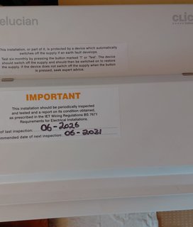 EICR electrical installation condition report certificate label