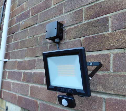 motion sensor security lighting installation on house in County Durham